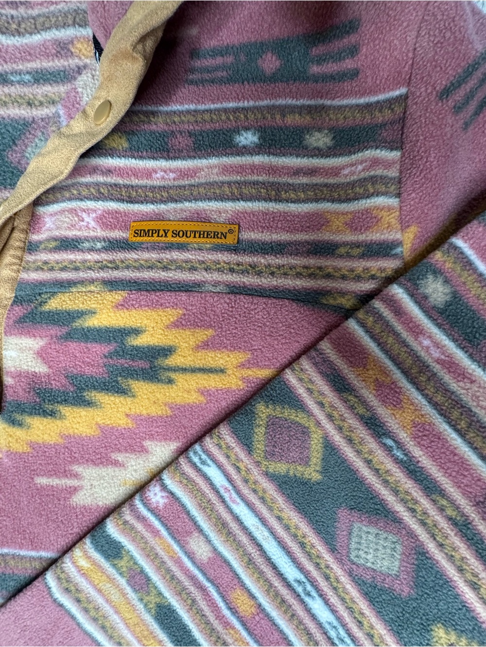 Simply Southern Aztec-Print Mock Neck Sweater - - Picture 7 of 8